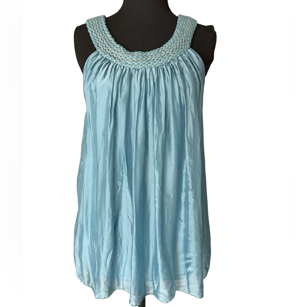 Tempo Paris Light Blue Braided Halter Camisole